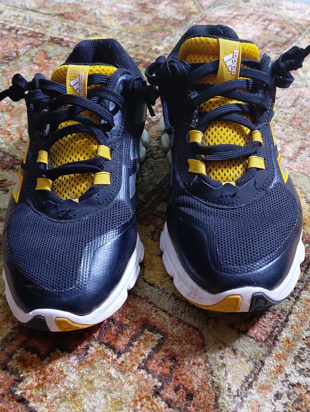 adidas Women's Navy and Yellow Athletic Sneakers
